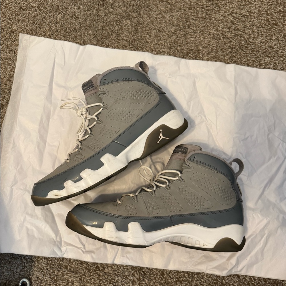 Air Jordan Gray and White High-Top Sneakers